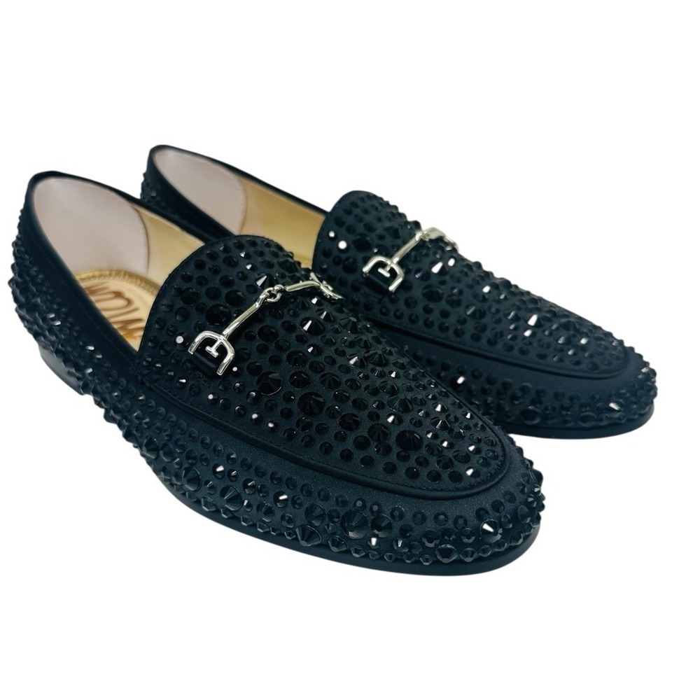 Sam Edelman Loraine Bling Bit Loafer Flats Black Embellished Size 7M NWB